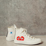 Converse x Comme des Garçons PLAY Sneaker alta Chuck 70 K112 WHITE COMME DES GARCON PLAY