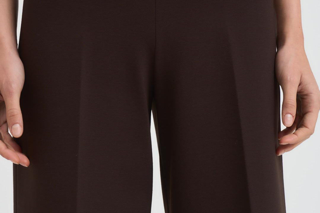 Pantalone donna a palazzo marrone L5WI53 W18 LIVIANA CONTI