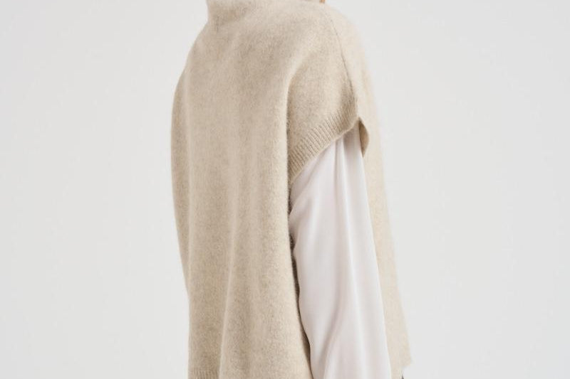Maglia donna gilet panna D540924 LACOON084BURRO P.a.r.o.s.h.