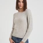 Maglia donna girocollo grigio chiaro CATELINA LIGHTGREY ABSOLUT CASHMERE.