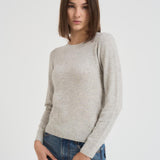Maglia donna girocollo grigio chiaro CATELINA LIGHTGREY ABSOLUT CASHMERE.