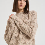 Maglia donna a rombi beige ELLADE 001 MAX MARA STUDIO