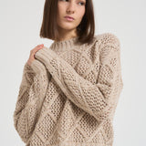 Maglia donna a rombi beige ELLADE 001 MAX MARA STUDIO