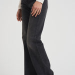 Jeans donna gamba dritta in denim nero STAR BLACKWASH HAIKURE