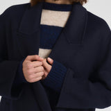 Cappotto donna doppiopetto blu notte JULIE NAVY BLUE ACCADEMIE TESSILI