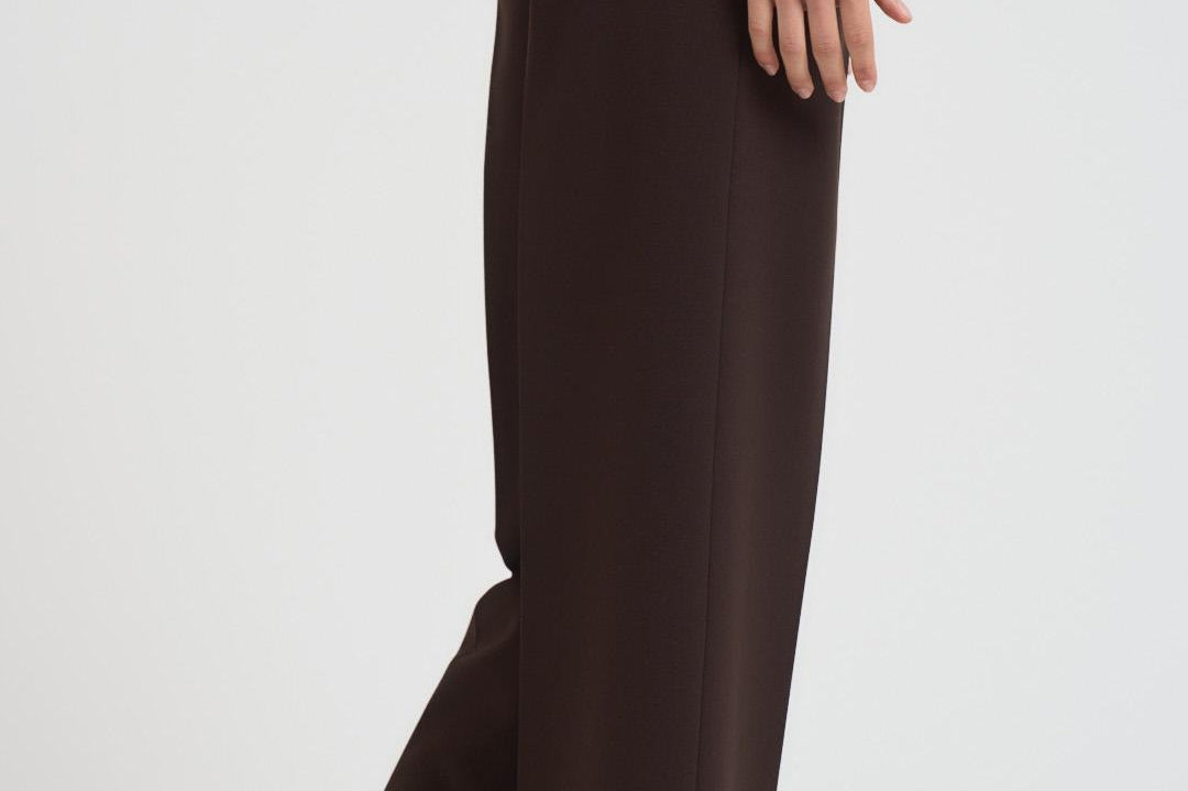 Pantalone donna a palazzo marrone L5WI53 W18 LIVIANA CONTI