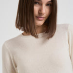 Maglia donna girocollo panna CATELINA CREAM ABSOLUT CASHMERE.