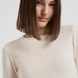Maglia donna girocollo panna CATELINA CREAM ABSOLUT CASHMERE.