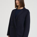 Cappotto donna corto doppiopetto blu notte MERYL NAVY BLUE ACCADEMIE TESSILI