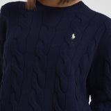 Maglia donna girocollo a treccia blu 211A91216 003 RALPH LAUREN