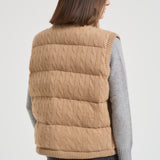 Gilet donna trapuntato in lana cammello 211966120 002 RALPH LAUREN