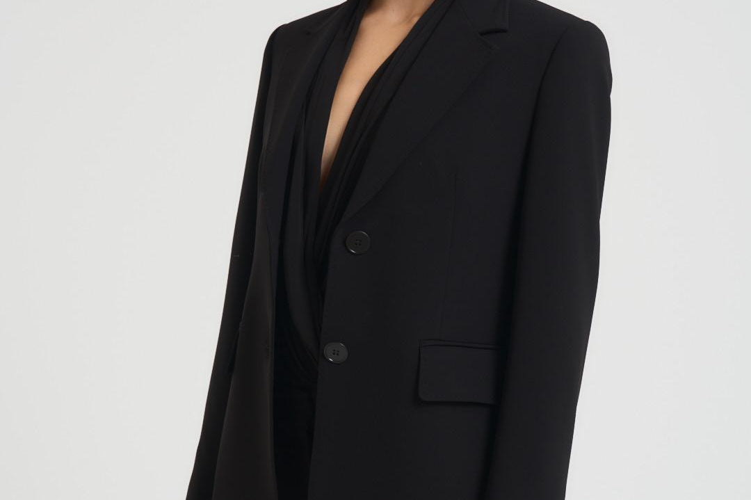 Blazer donna monopetto in cady nero LINZ 001 MAX MARA STUDIO
