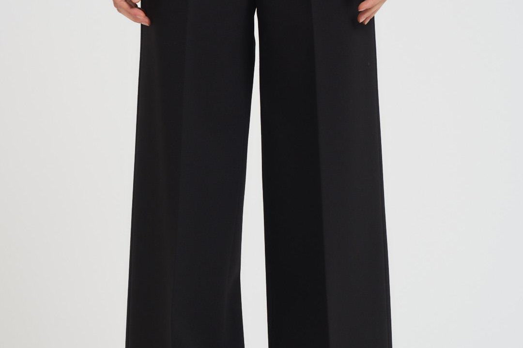 Pantalone donna a palazzo nero L5WI53 Y69 LIVIANA CONTI