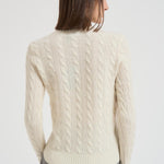 Maglia donna girocollo a treccia panna 211971865 001 RALPH LAUREN