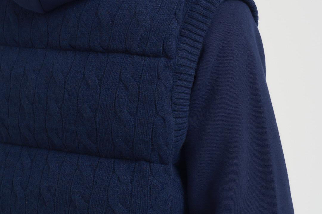 Gilet donna trapuntato in lana blu notte 211966120 500 RALPH LAUREN