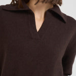 Polo donna in maglia cioccolato L5WC76 W18 LIVIANA CONTI