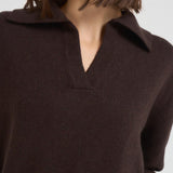 Polo donna in maglia cioccolato L5WC76 W18 LIVIANA CONTI