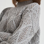 Maglia donna a rombi grigio chiaro ELLADE 002 MAX MARA STUDIO
