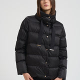 Piumino donna corto nero PI001936D 9300 HERNO