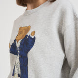 Felpa donna girocollo grigia con Bear 211972794 001 RALPH LAUREN