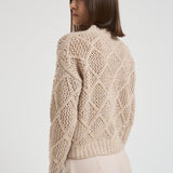 Maglia donna a rombi beige ELLADE 001 MAX MARA STUDIO