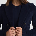 Giacca donna doppiopetto in velluto blu FD3636 007 CIRCOLO 1901
