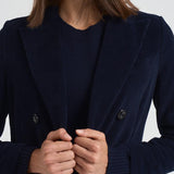 Giacca donna doppiopetto in velluto blu FD3636 007 CIRCOLO 1901