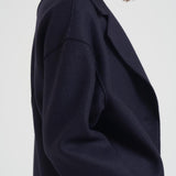 Cappotto donna doppiopetto blu AC1487 MLK358 HARRIS WHARF LONDON