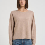 Maglia donna girocollo cammello KAIRA CHESTNUT ABSOLUT CASHMERE.