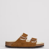 Sandalo arizona in shearling e camoscio donna 1001135 MINK BIRKENSTOCK
