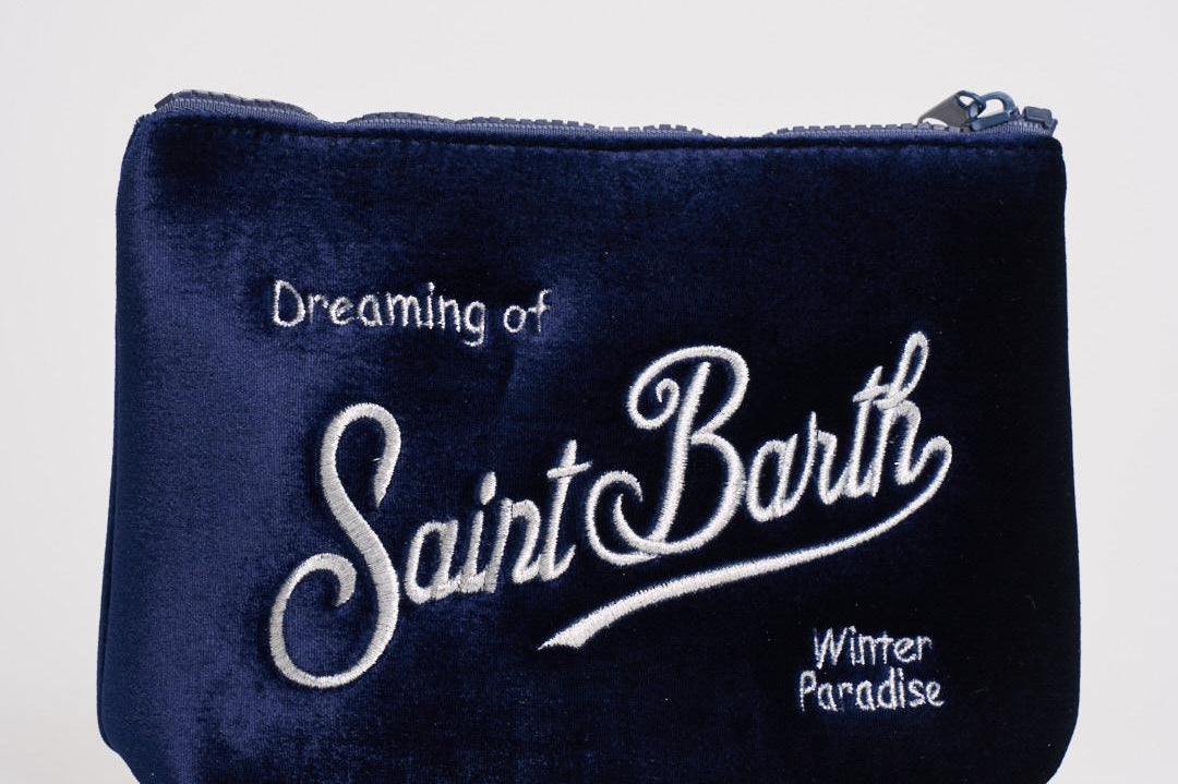 Pochette donna Aline blu in velluto e strass ALINE VELVET61 MC2 SAINT BARTH