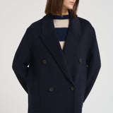 Cappotto donna doppiopetto blu notte JULIE NAVY BLUE ACCADEMIE TESSILI