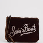Pochette donna Aline marrone in velluto e strass ALINE VELVETSTRASS19 MC2 SAINT BARTH