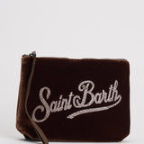 Pochette donna Aline marrone in velluto e strass ALINE VELVETSTRASS19 MC2 SAINT BARTH
