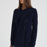 Giacca donna doppiopetto in velluto blu FD3636 007 CIRCOLO 1901