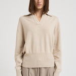 Polo donna in maglia gesso L5WC76 W55 LIVIANA CONTI