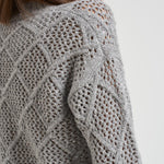 Maglia donna a rombi grigio chiaro ELLADE 002 MAX MARA STUDIO