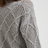 Maglia donna a rombi grigio chiaro ELLADE 002 MAX MARA STUDIO