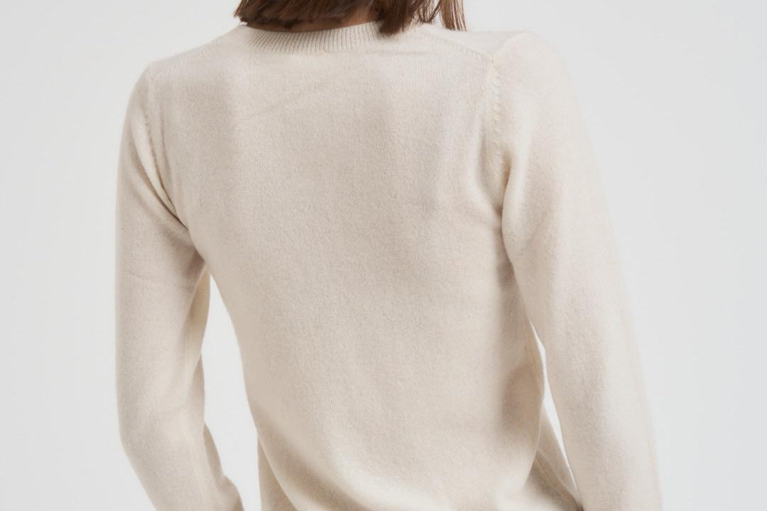 Maglia donna girocollo panna CATELINA CREAM ABSOLUT CASHMERE.
