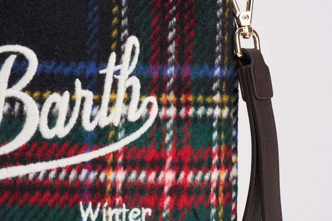 Pochette donna Parisienne in tweed tartan verde PARISIENNE WLTART61 MC2 SAINT BARTH