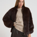 Eco Pelliccia donna over marrone scuro 9029 DARKCOFFEE SWORD 6.6.44