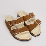 Sandalo arizona in shearling e camoscio donna 1001135 MINK BIRKENSTOCK
