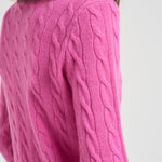 Maglia donna girocollo a treccia rosa 211971865 008 RALPH LAUREN