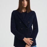 Giacca donna doppiopetto in velluto blu FD3636 007 CIRCOLO 1901