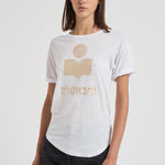 T-shirt donna Koldi bianca logo oro TS0004FA A1N10EWHLG MARANT ETOILE
