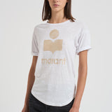 T-shirt donna Koldi bianca logo oro TS0004FA A1N10EWHLG MARANT ETOILE