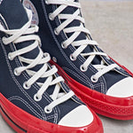 Converse x Comme des Garçons PLAY Chuck 70 High Red Sole K124 BLACK COMME DES GARCON PLAY