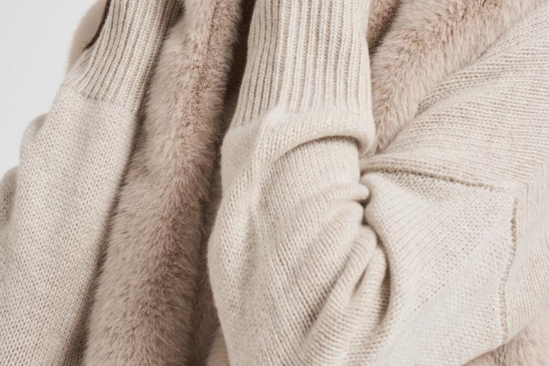 Gilet donna in eco pelliccia beige GC00071DR 1985 HERNO