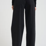 Pantalone donna a palazzo in denim nero 14336 8006NOIR FORTE FORTE