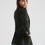 Giacca donna doppiopetto in velluto verde FD3623 G1207 CIRCOLO 1901